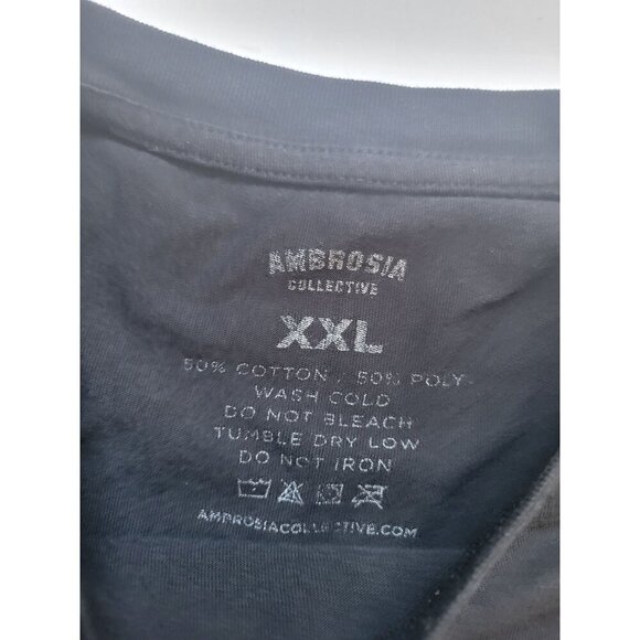 Ambrosia Bundle 2 Black Short Sleeve Mens T-shirt Size XXL Tag Less Casual Fun - Picture 2 of 5